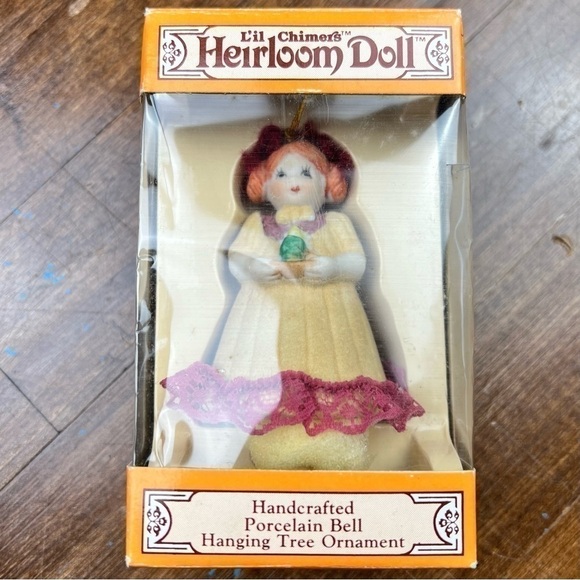 Jasco L'il Chimers Heirloom Doll Porcelain Bell Christmas Ornament #382 With Box - Picture 1 of 13